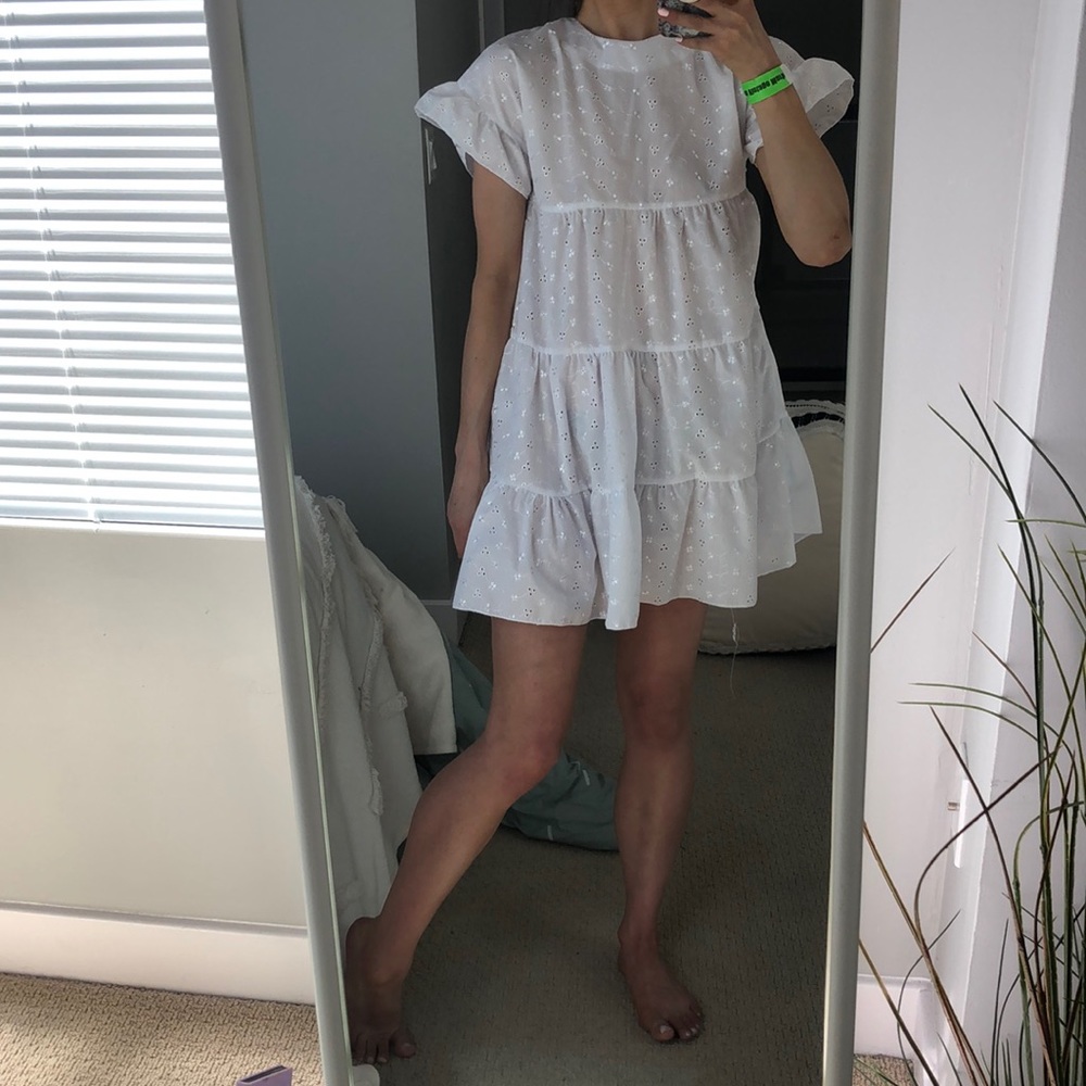 White lace babydoll dress